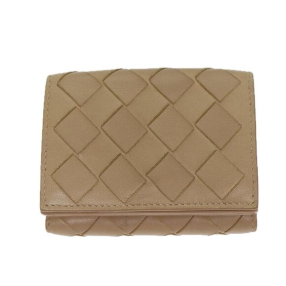 BOTTEGA VENETA INTRECCIATO Compact Wallet Leather Beige - Picture 13 of 16